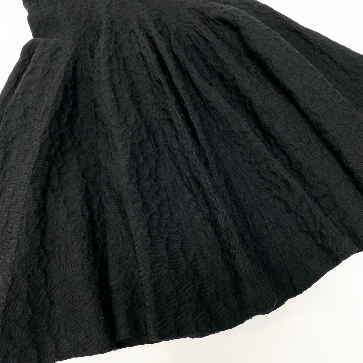 69e19 ALAIA アライア ジャガードワンピース ノースリーブドレスワンピース フレア サイズ38 ブラック レディース 女性服u02t