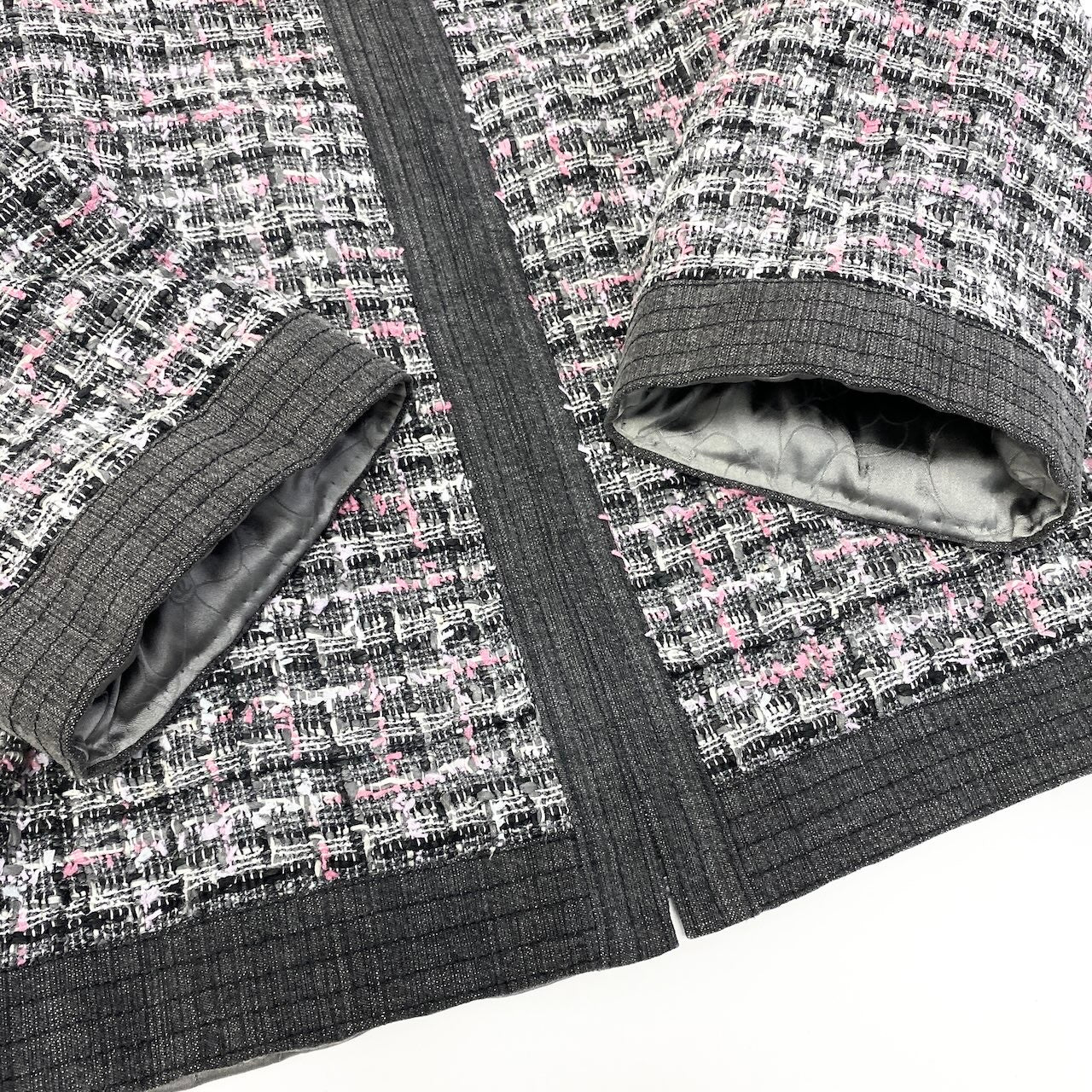 46e11 CHANEL シャネル 2007SS ジップアップツイードジャケット ノーカラージャケット P30546W03870 B3156 38サイズ マルチカラー レディース 女性用ta1