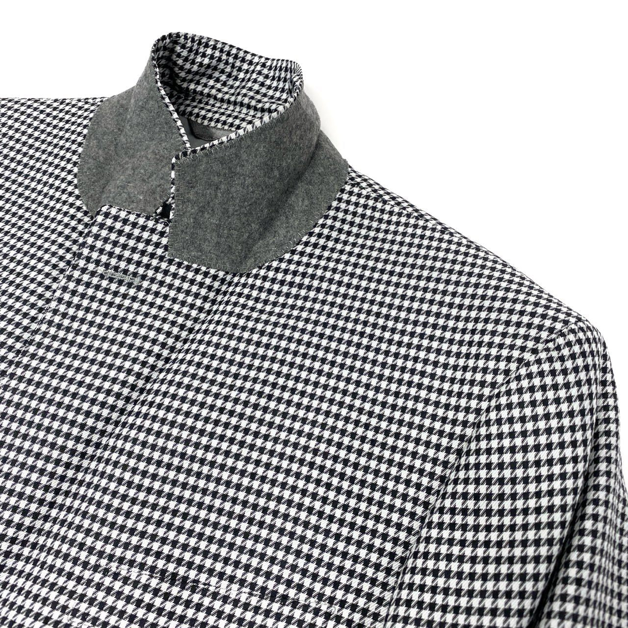 66l1 mila schon ミラショーン テーラードジャケット 2B 千鳥格子 ハウンドトゥース メンズ 紳士服 ブラック ホワイトu02t