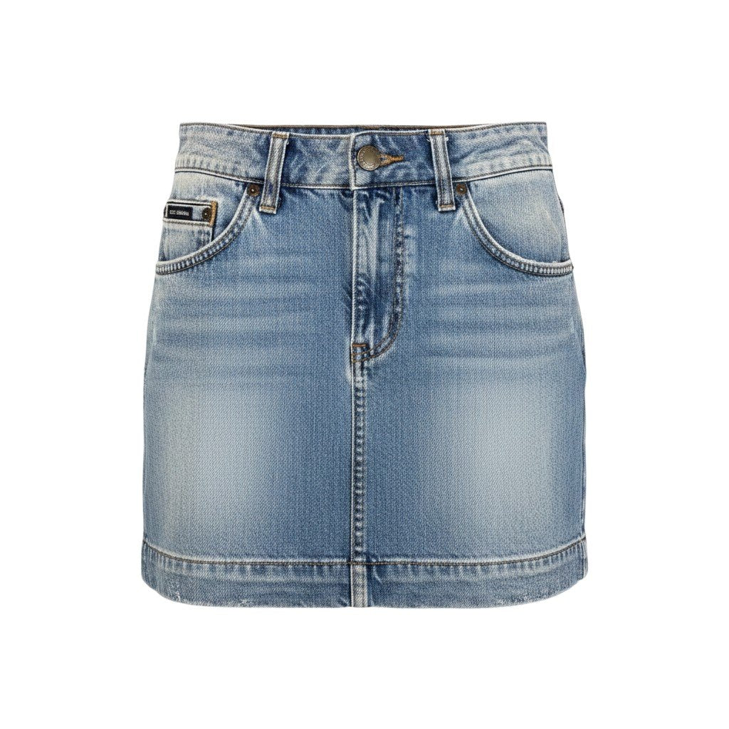 Eh28 【美品】DOLCE&GABBANA デニムスカート ミニスカート イタリア製 36サイズ インディゴ コットン100％ レディース 女性用k02i