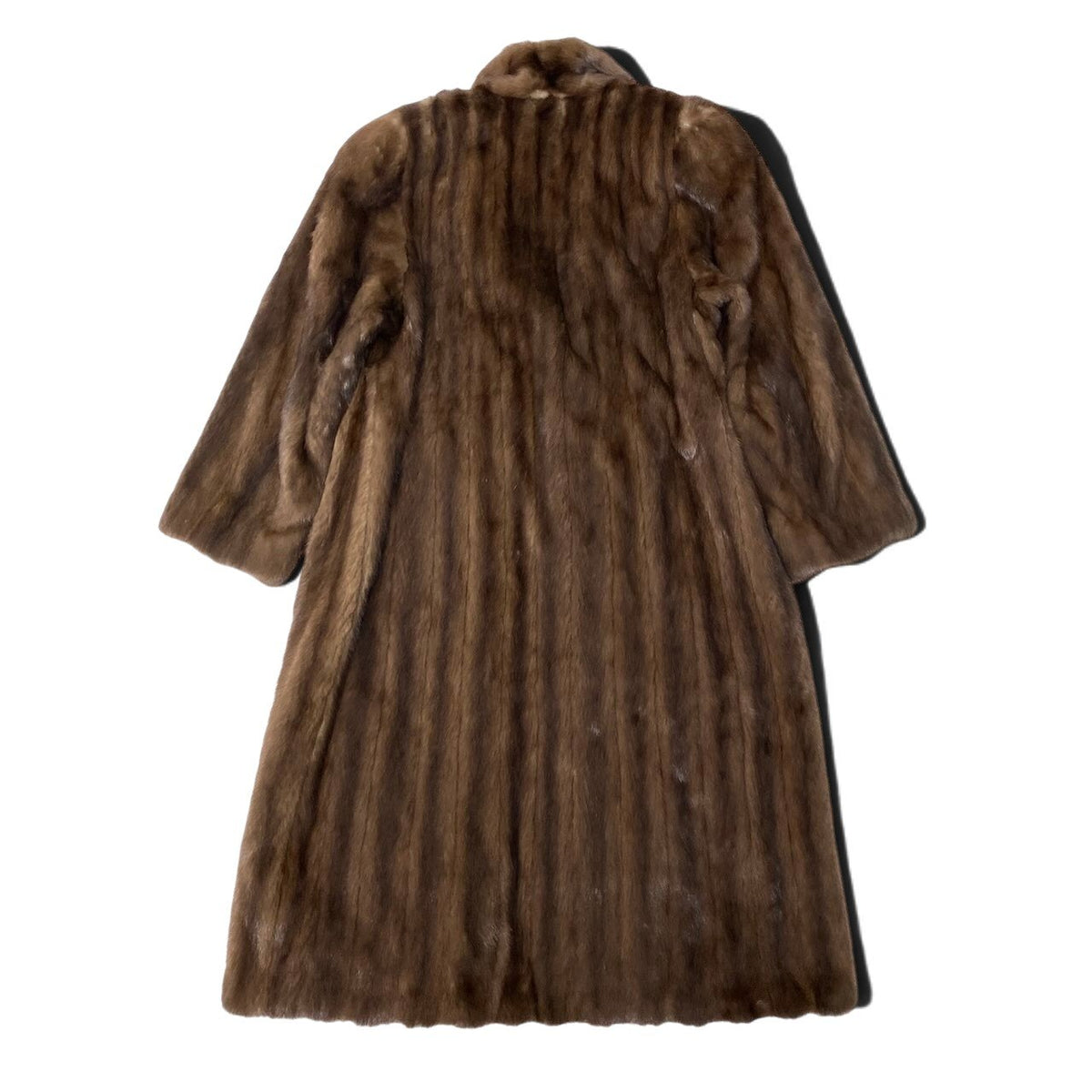 47j16 毛皮コート パステルミンク 着丈115cm 超ロングコート 本毛皮 裏地刺繍 Free ブラウン MINK FUR レディースu02t