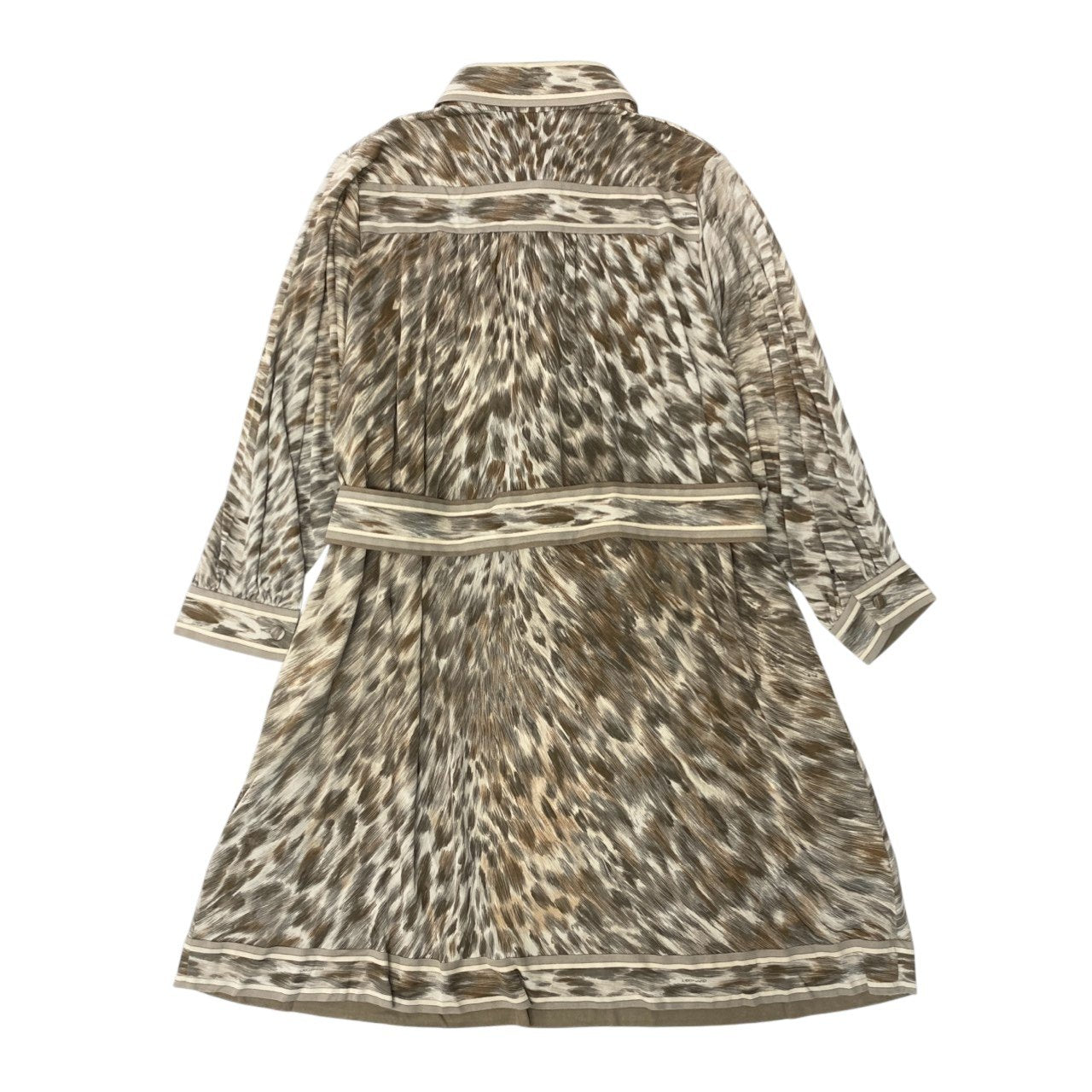 31b6 LEONARD レオナール チュニック ワンピース ウエストマーク レオパード  3 ベージュ シルク100％ レディース 女性用u02t