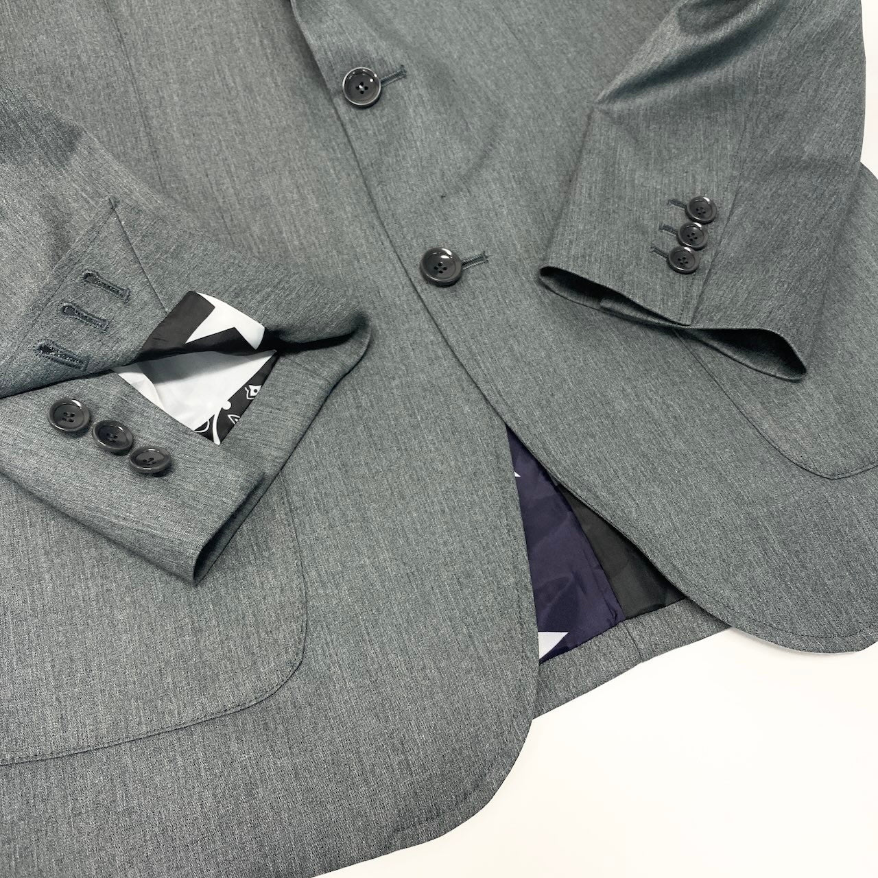 72c24《美品》 SOPHNET ソフネット カジュアルスーツ セットアップ 裏地総柄 L グレー メンズu02t
