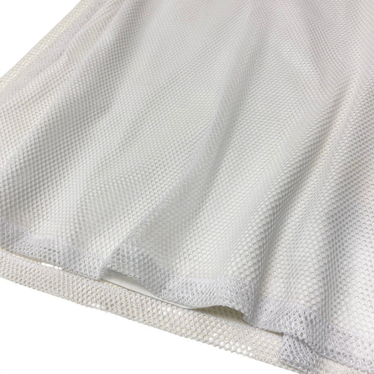 Ag10 【美品】MONCLER メッシュTシャツ ロゴワッペン レイヤードカットソー XSサイズ ホワイト ポリエステル100％ ホワイト100％ta1ta1