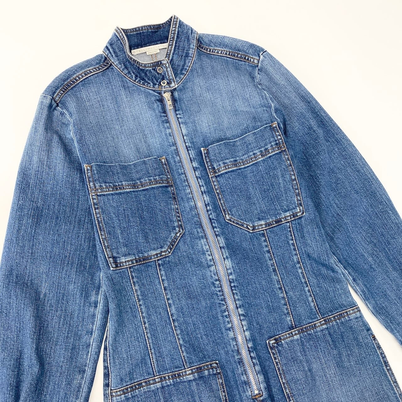 76c26 《美品》 STELLA McCARTNEY ステラマッカートニー デニムジャンプスーツ Denim Jumpsuit サイズ38 インディゴブルー オールインワンt18r