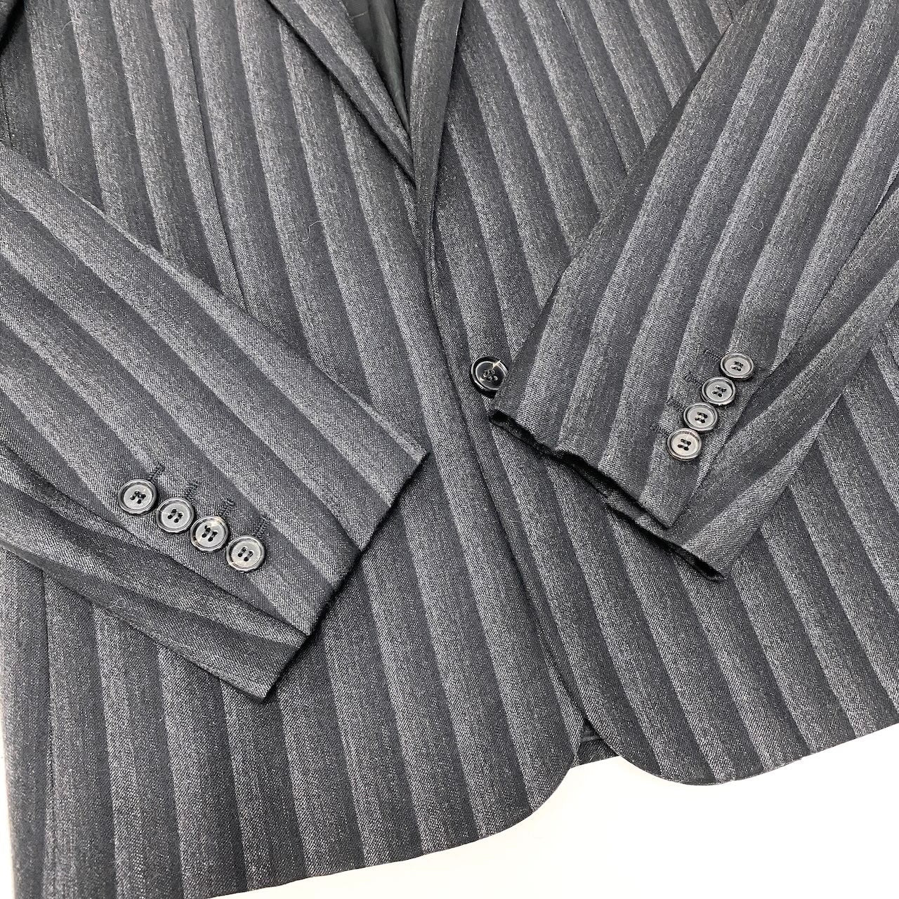 13f15 Dior HOMME ディオール オム 2004年AW エディ期 グラデーションストライプ テーラードジャケット サイズ46 ブラック グレー ウール100％ メンズ 紳士服u02t