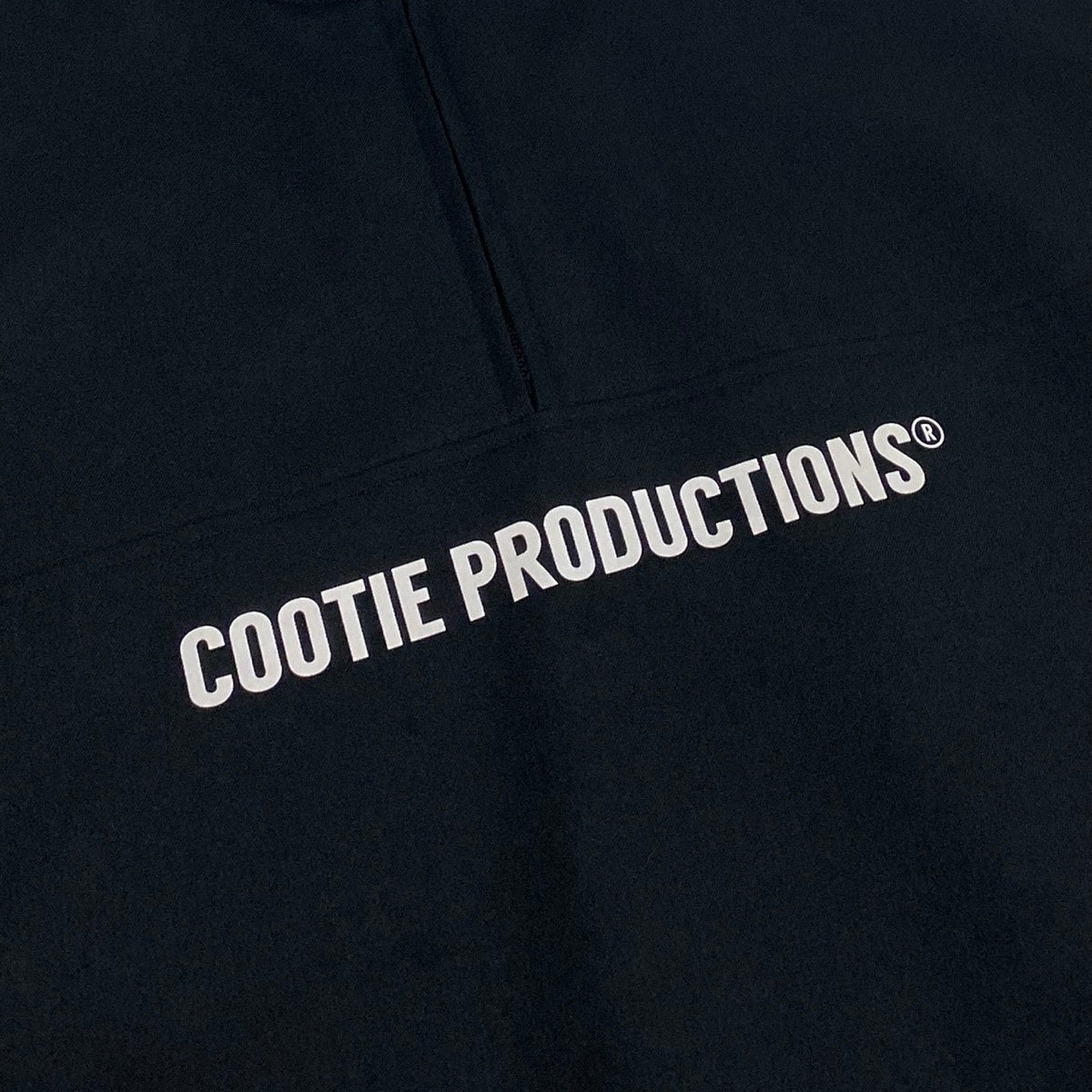 52f29 COOTIE PRODUCTIONS クーティー 21aw Poyester Twill Half Zip L/S Tee ツイルハーフジップ プルオーバー サイズL ブラック ポリエステル100％ メンズ 紳士服o07t