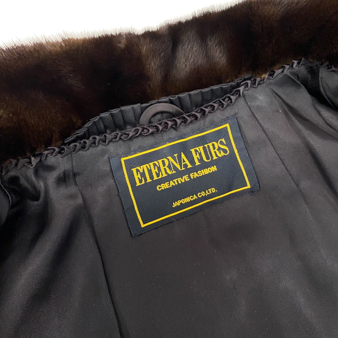 42L9 BLACKGLAMA ブラックグラマ ダークミンク ロングコート サイズF ダークブラウン 最高級本毛皮 ETERNA FURS MINKt18r