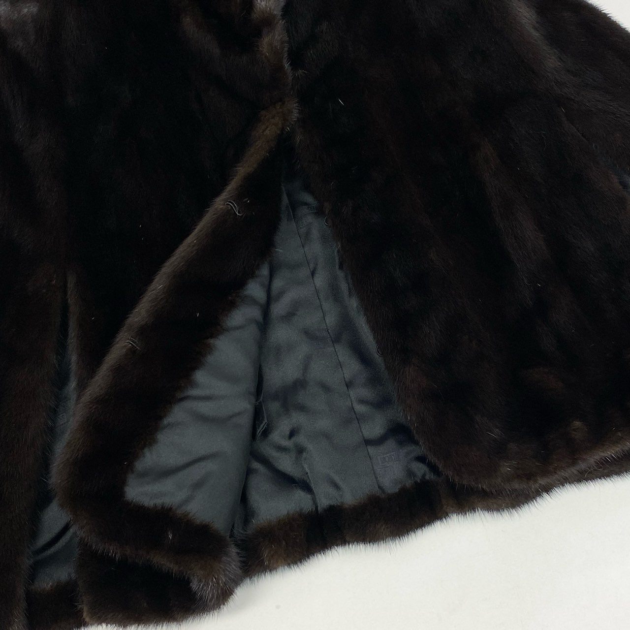 6L5 ERIFORT SAGA MINK ROYAL サガミンクロイヤル 金サガ マホガニーミンク ポンチョ ケープ コート サイズF ダークブラウン 最高級本毛皮 MINK FURt18r