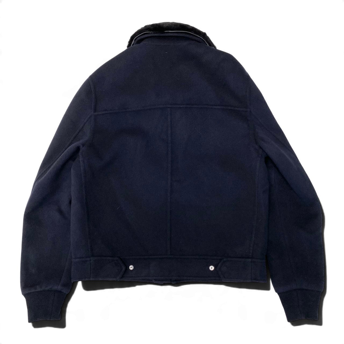 37j16 【未使用】 DIOR HOMME ディオールオム ビーバーファー ウールジャケット 2way ブルゾン 013C406A3840 サイズ46 ネイビー メンズu02t