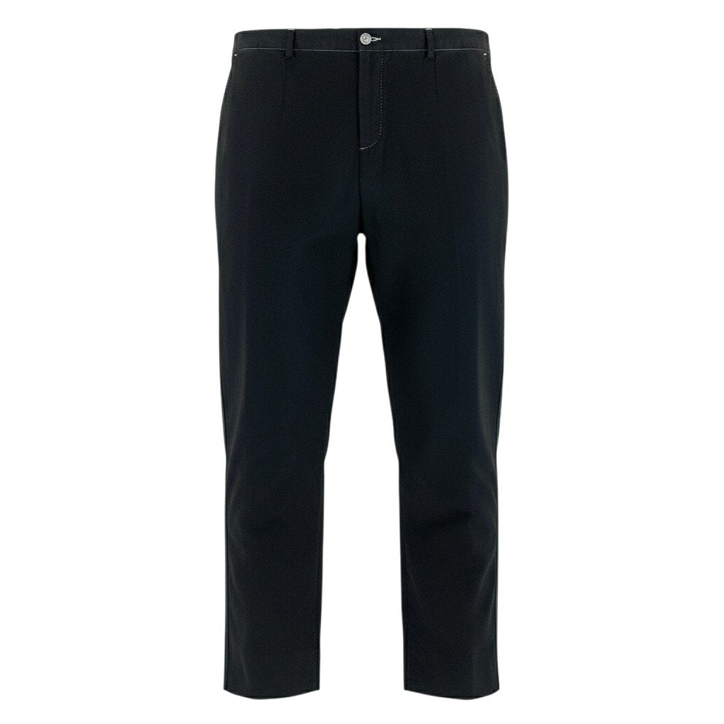 48d16 DOLCE＆GABBANA ドルチェアンドガッバーナ サイドライン スラックスパンツ テーパードパンツ 伸縮ストレッチ ボトムス サイズ54 ブラック メンズ 紳士服u02t