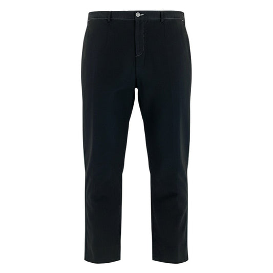 48d16 DOLCE＆GABBANA ドルチェアンドガッバーナ サイドライン スラックスパンツ テーパードパンツ 伸縮ストレッチ ボトムス サイズ54 ブラック メンズ 紳士服u02t
