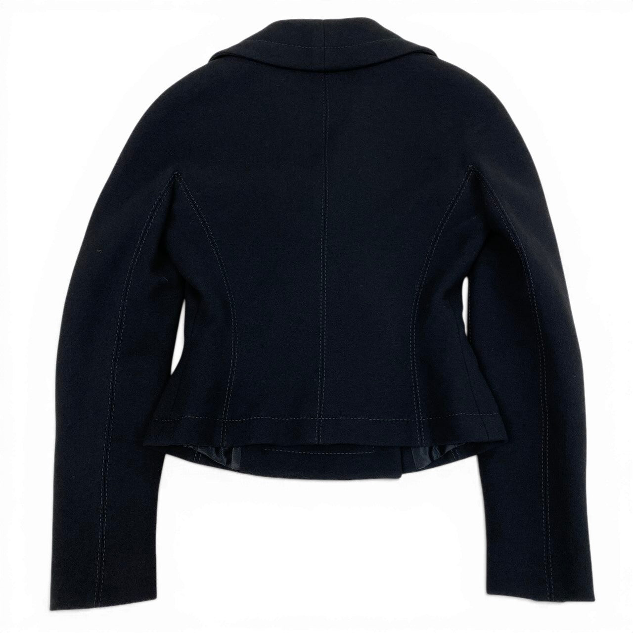 Ec31 《美品》 GUCCI グッチ ビッグカラー ダブルブレスト ジャケット Big Collar Double Jacket サイズ36 ブラック イタリア製t18r