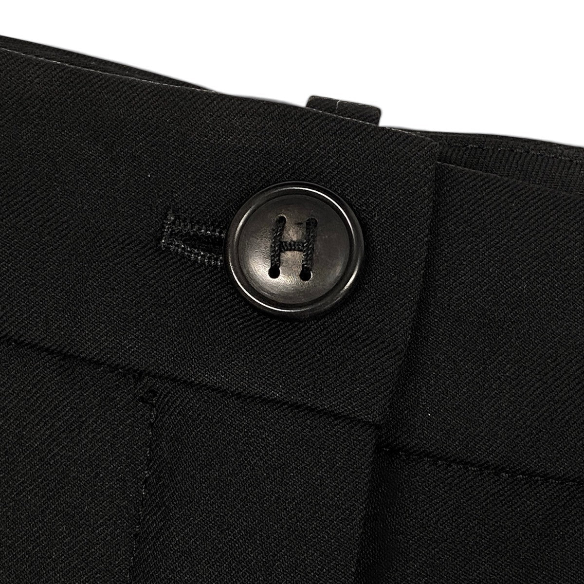 i4 【美品】HERMES マルジェラ期 ストレートシルエット スラックス 38サイズ ブラック ウール100％ レディース 女性用k02i