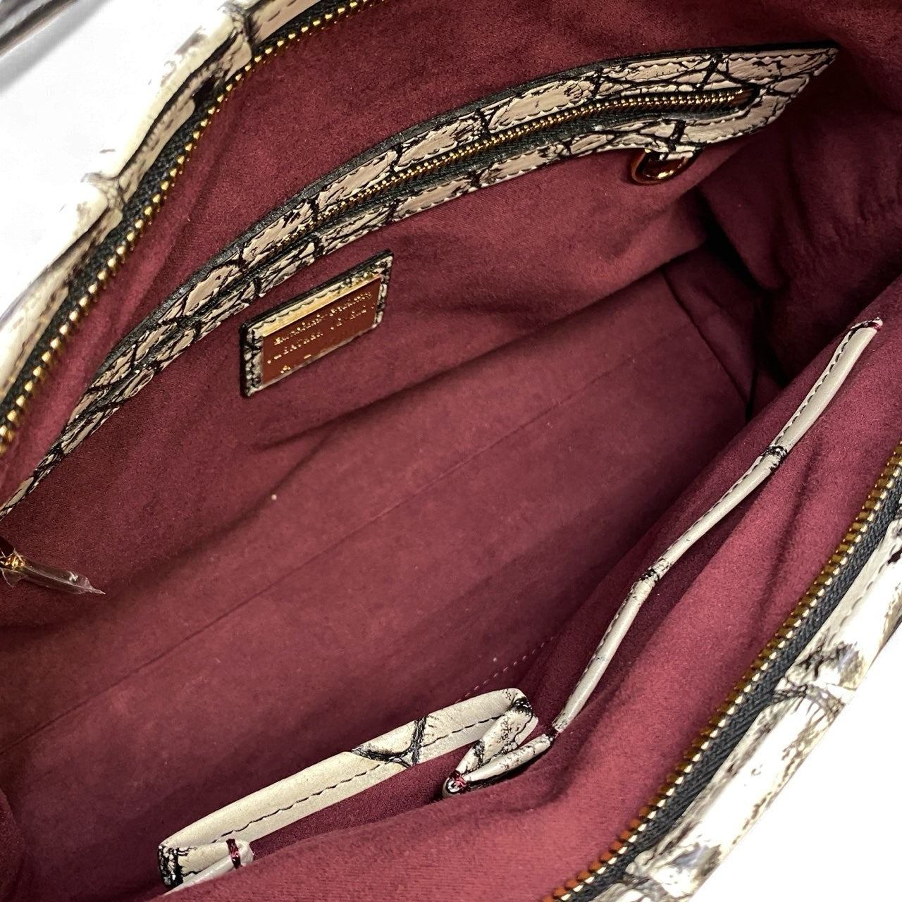 ak18【未使用】JRA認定 LEATHER JUWELS Crystal Reptiles レザージュエルズ  ホワイトアンティーク クロコダイルレザー 2way ハンドバッグ ショルダーバッグ レディース 女性用 鞄k02i