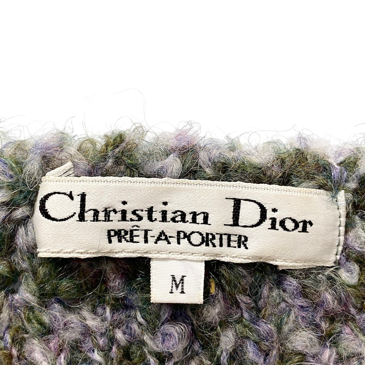 58g7 Christian Dior クリスチャンディオール ミックスカラー ニットセーター 厚手 サイズM マルチカラー レディース 女性用o07t