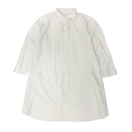 20L2 ISSEY MIYAKE me イッセイミヤケ ミー プリーツ加工 シャツワンピース チュニック トップス MI19FJ281 ホワイト ポリエステル レディースu02t