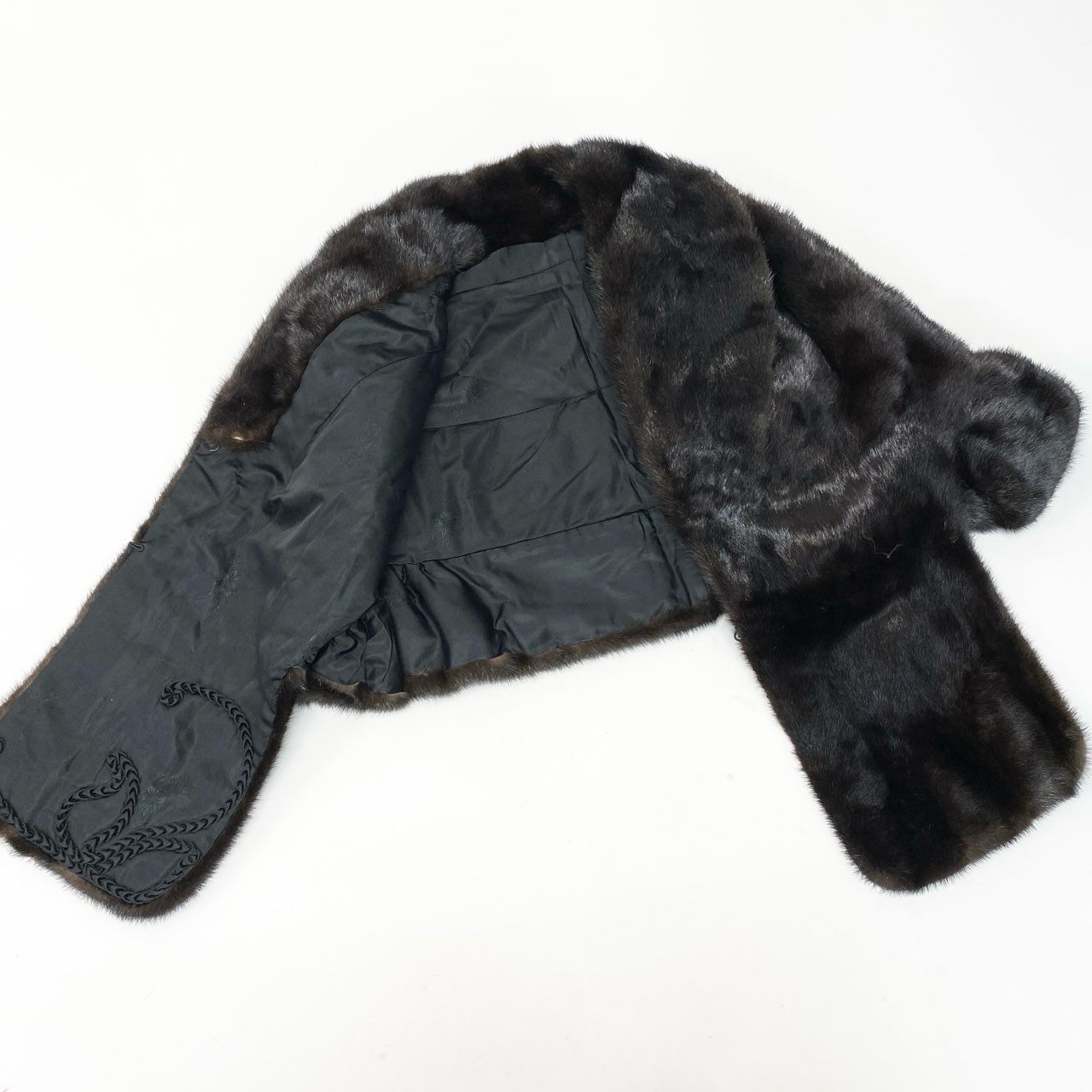 21c14 ダークミンク ポンチョ ケープ サイズF ブラウン 本毛皮 Dark Mink Fur Cape Coat リアルファーt18r