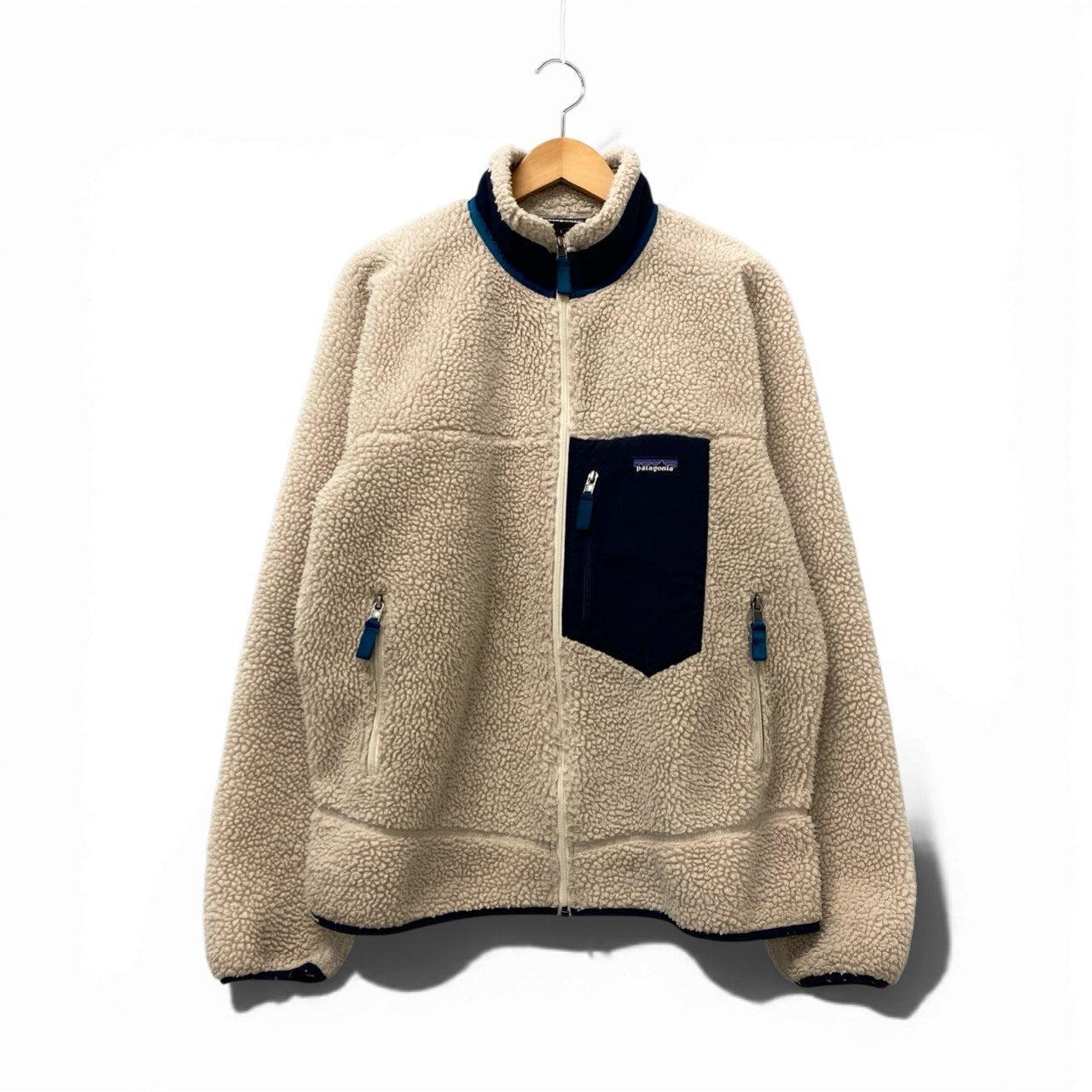 24c16 patagonia パタゴニア CLASSIC RETRO X JACKET クラシックレトロ フリースジャケット L アイボリー メンズu02t