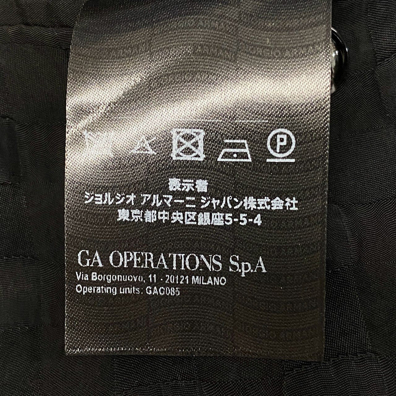 68b11【美品】GIORGIO ARMANI ジョルジオアルマーニ 2022 テーラードジャケット チェック柄 ブレザー 48Rサイズ ブラック メンズ 男性用k02i