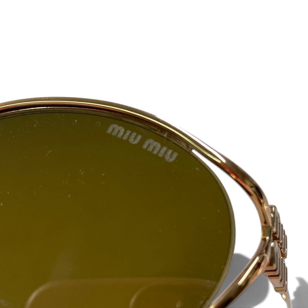 i7 Miu Miu ミュウミュウ ロゴメタル サングラス Logo Metal Sunglasses SMU52Y 54□21 ゴールド ブラウンt18r