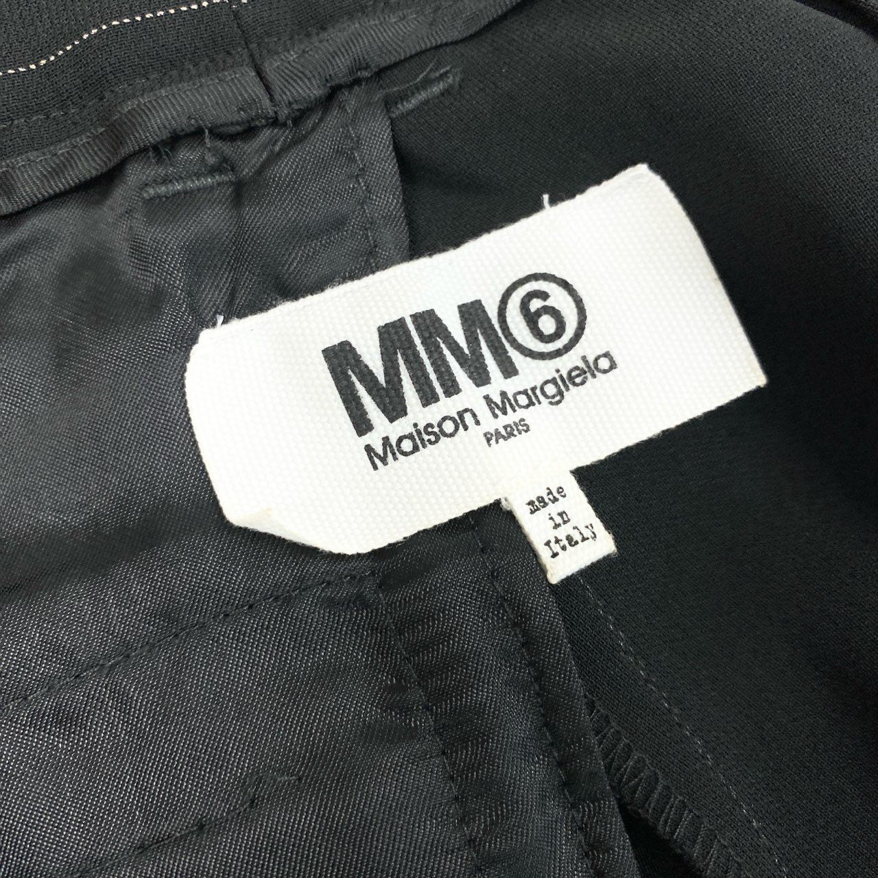 31k2 MM6 Maison Margiela エムエムシックス メゾンマルジェラ イタリア製 ストライプ柄 スラックスパンツ ボトムス S32KA0463 38 ブラック レディースo07t