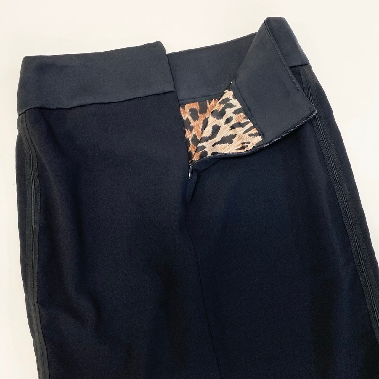 Ef9 【美品】DOLCE＆GABBANA スカートセットアップ ジャケット タイトスカート レオパード イタリア製 36サイズ ブラック レディース 女性用u02t