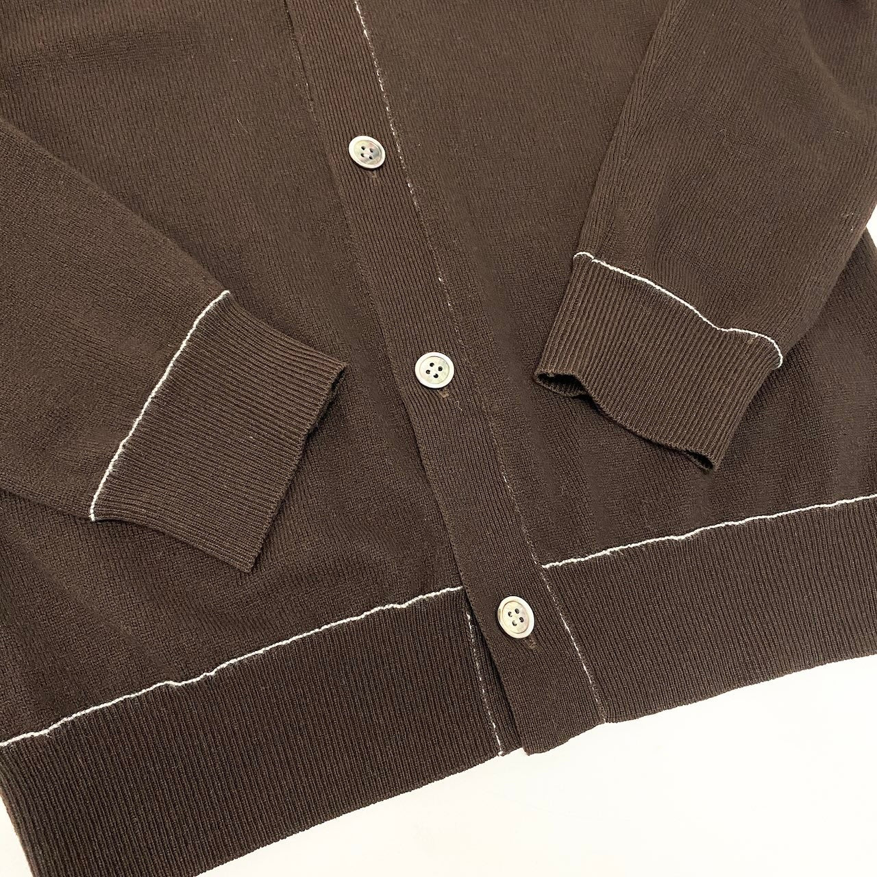 50e8 COMME des GARCONS コムデギャルソン ロングスリーブニットカーディガン Vネック トップス OT-N002 Mサイズ ブラウン ウール100％ メンズ 男性用u02t