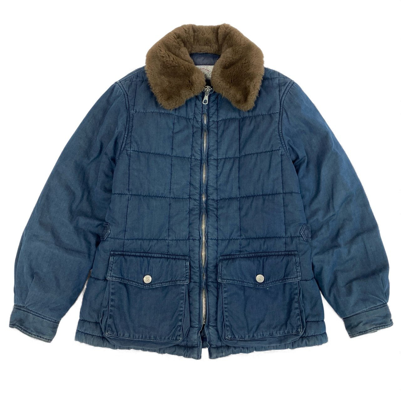 54L5 ARMANI JEANS アルマーニジーンズ 90's Archive キルティングジャケット アウター イタリア製 40サイズ ネイビー レディースu02t