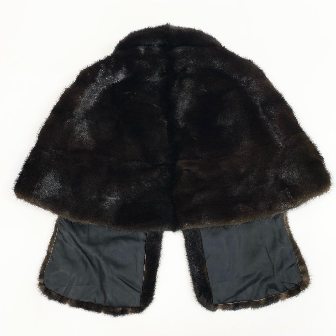 6b16 BLACKGLAMA ブラックグラマ ダークミンク ケープ ポンチョ サイズF ブラウン 最高級本毛皮 ショール Mink Fur Capet18r