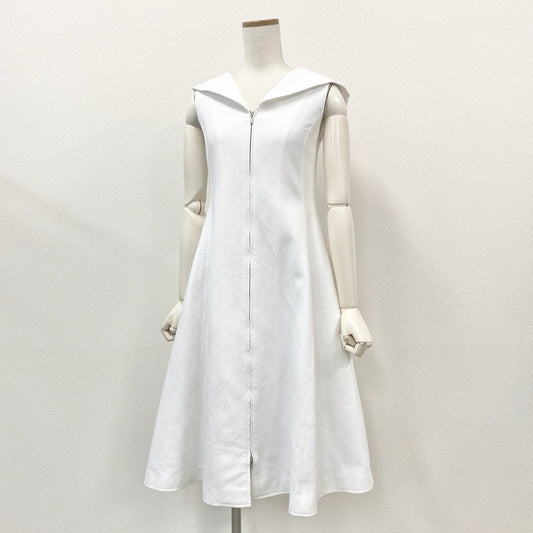 42a23 《美品》 FOXEY フォクシー The Pippa Dress ザ ピッパドレス ワンピース 422874 38 ホワイト 画像参照 キュプラフード 日本製