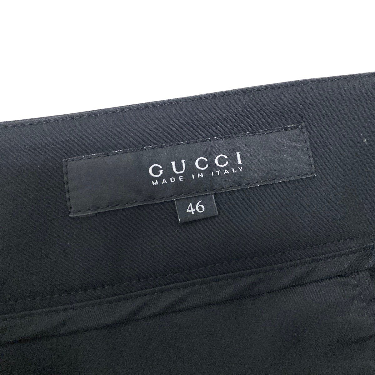 Ef12 GUCCI グッチ スラックスパンツ テーパード  伸縮ストレッチ サイズ46 ブラック レディース 女性用t18r