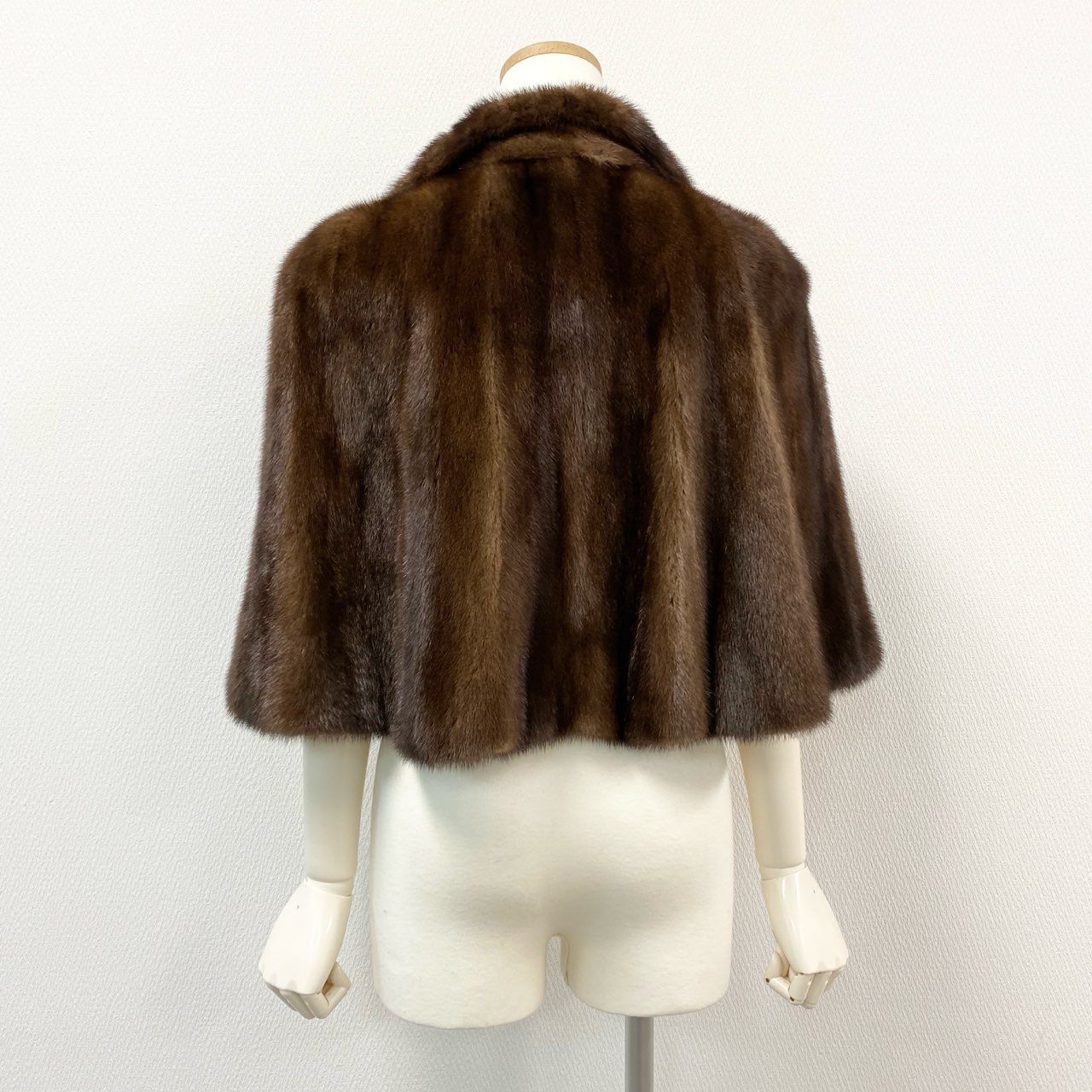53k10《希少》 Leilian レリアン デミバフミンク ケープ ポンチョ M相当 9 ブラウン 最高級本毛皮 MINK FUR 毛並み◎ 艶◎t18r