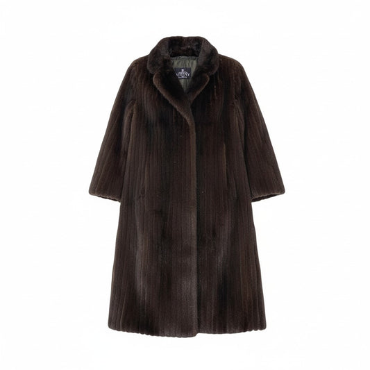 84L9 ROTINY ロティニー SAGA MINK 金サガ ダークミンク 丈112cm 超ロングコート サイズF ダークブラウン 最高級本毛皮t18r