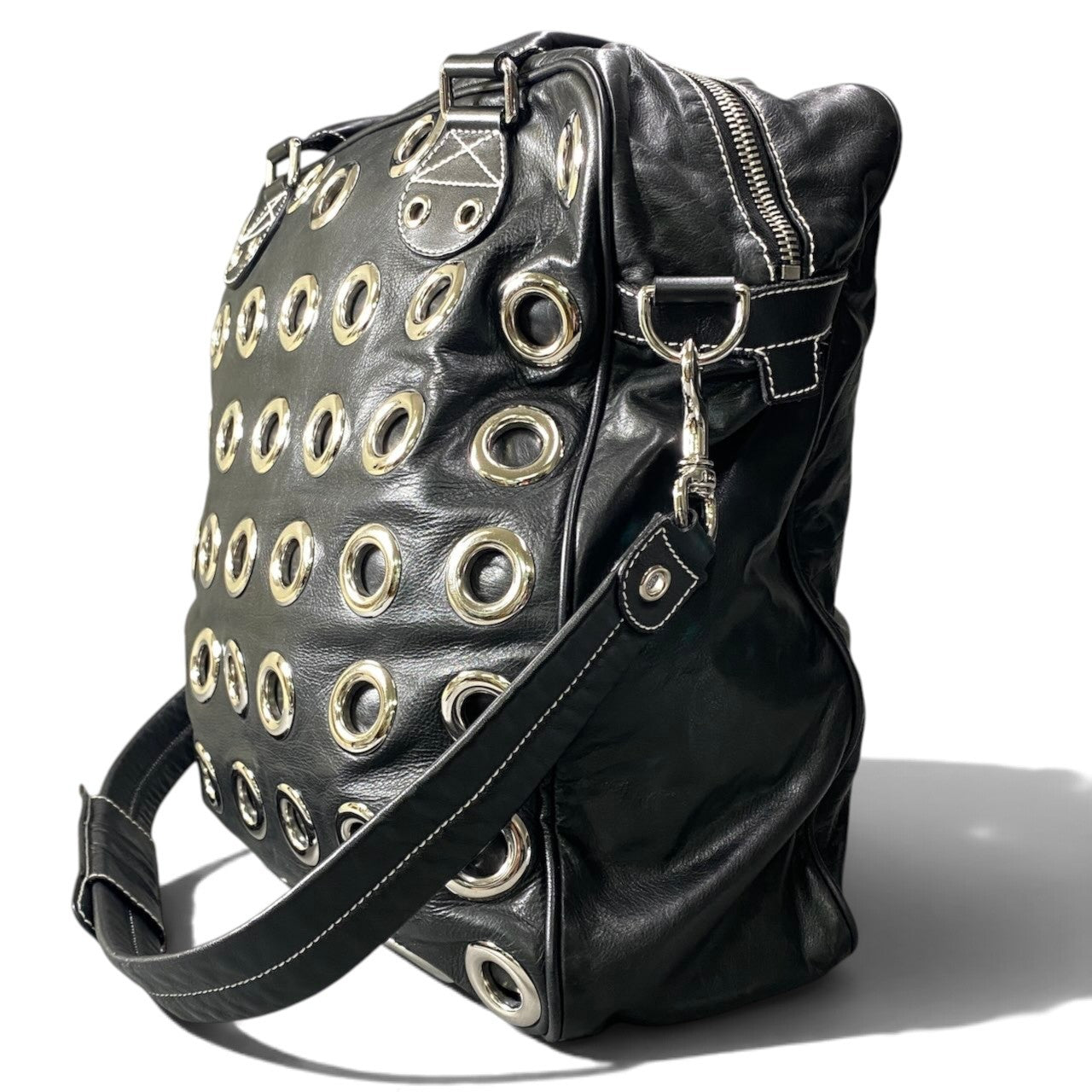 h21 Gucci グッチ 2008SS アーカイブ グロメット 2Way ショルダーバッグ Archive 2Way Grommet Shoulder Bag Black Leathert18r