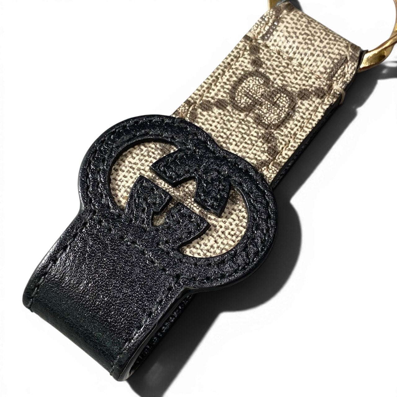 g9 GUCCI グッチ ロッキングG キーリング Interlocking G Key Ring 701432 ベージュ キーホルダーt18r