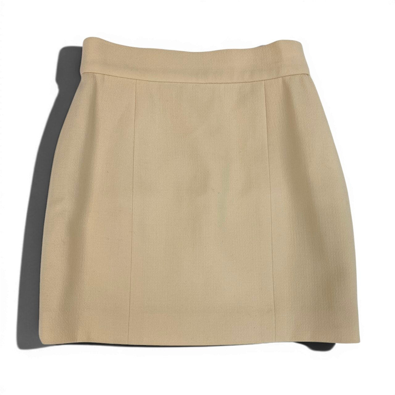 Cd18 CHANEL シャネル ミニスカート タイトスカート ウールスカート フランス製 36サイズ アイボリー ウール100％ レディース 女性用u02t