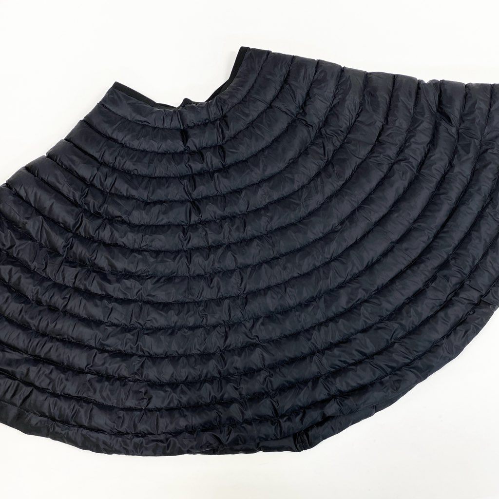 7L22 【美品】MONCLER モンクレール フレアダウンスカート ロングスカート ボリュームスカート ナイロン 38サイズ ブラック レディースk02i