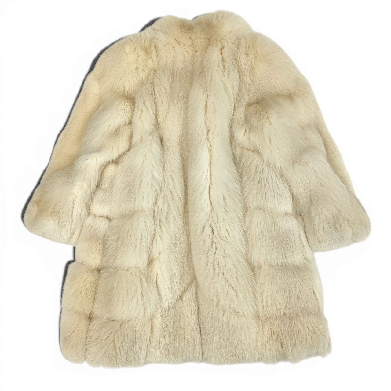 60b3 SAGA FOX サガフォックス 銀サガ 極厚 シャドーフォックス ロングコート サイズF ホワイト 最高級本毛皮 Shadow Fox Fur Long Coatt18r
