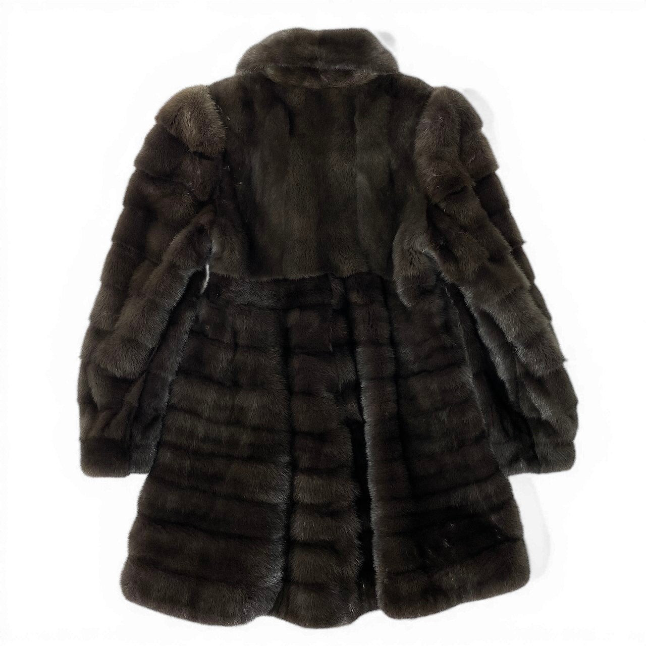 14d13 Genuine Fur SAGA MINK サガミンク 金サガ ミンクファー ロングコート サイズF ブラウングレー 最高級本毛皮 Mink Fur Long Coatt18r