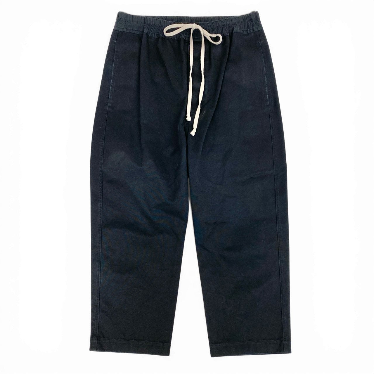 65a14【未使用タグ付】 Rick Owens リックオウエンス Astaires Cropped Pants アステアクロップドパンツ ボトムス ウエストゴム〇 イタリア製 メンズ 紳士服 46 ブラック コットン100％o07t