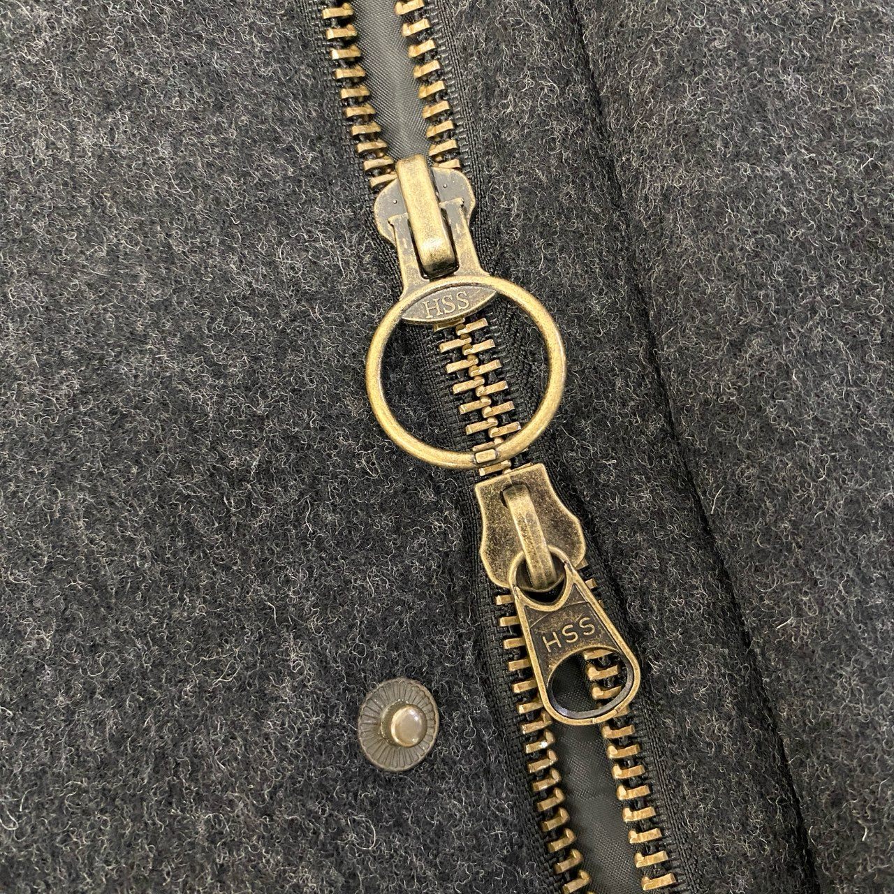 17c7 John Partridges ジョンパートリッジ レザー切替 クロップドウールジャケット ウールショートジャケット サイズS グレー メンズ アウターk02i