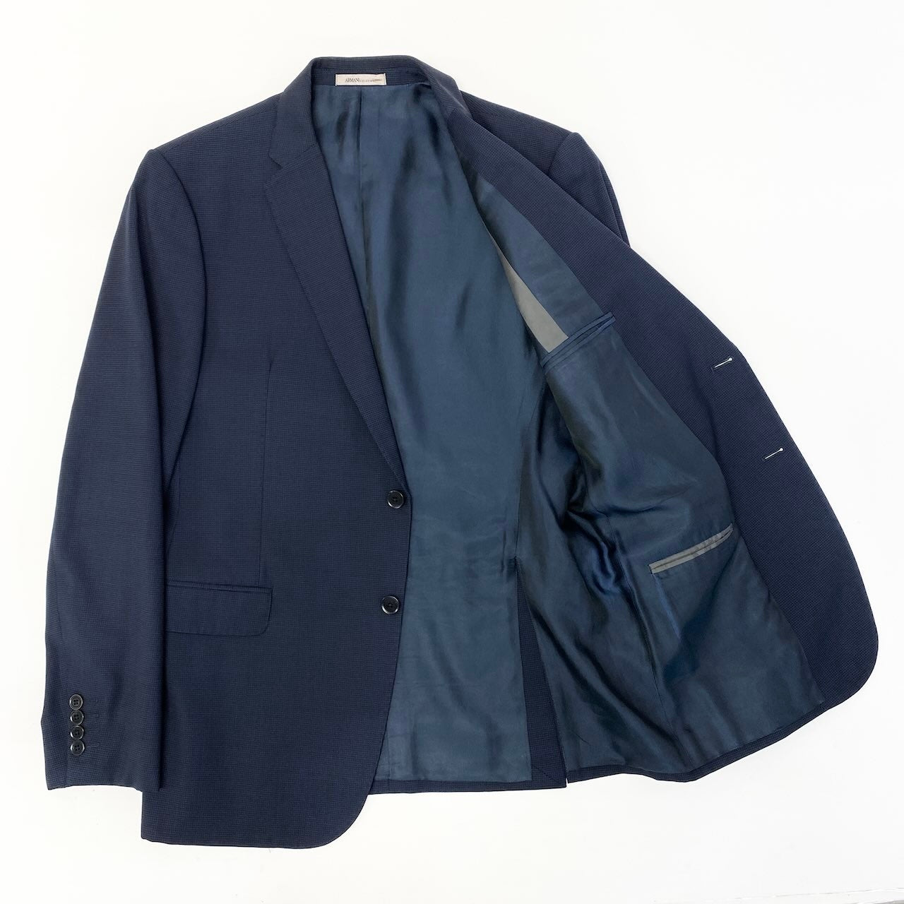 56d27 ARMANI アルマーニ セットアップスーツ フォーマル シングルジャケット メンズスーツ 男性用 紳士服 50 ネイビーu02t