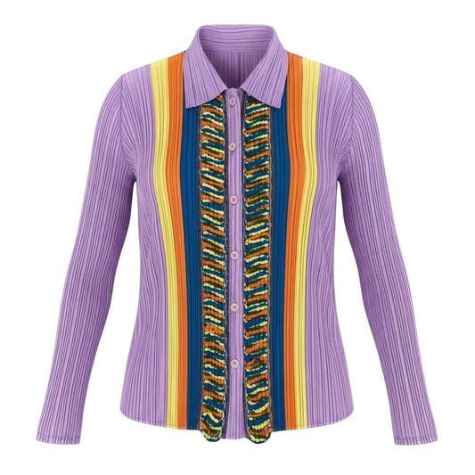 Ae14 【美品】 PLEATS PLEASE プリーツプリーズ ロングスリーブ プリーツシャツ トップス PP71-JJ613 サイズ3 ピンク ポリエステル100％ レディース 女性服ta1