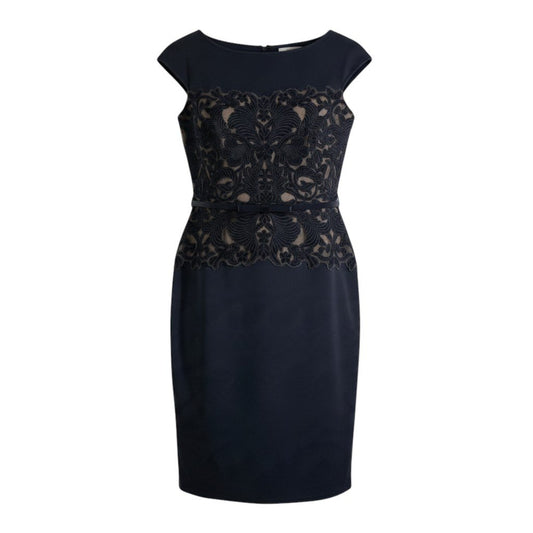 8j26 【美品】 TADASHI SHOJI タダシショージ フラワーレース ノースリーブ ドレスワンピース フォーマル パーティー サイズ2 ブラック レディースo07t