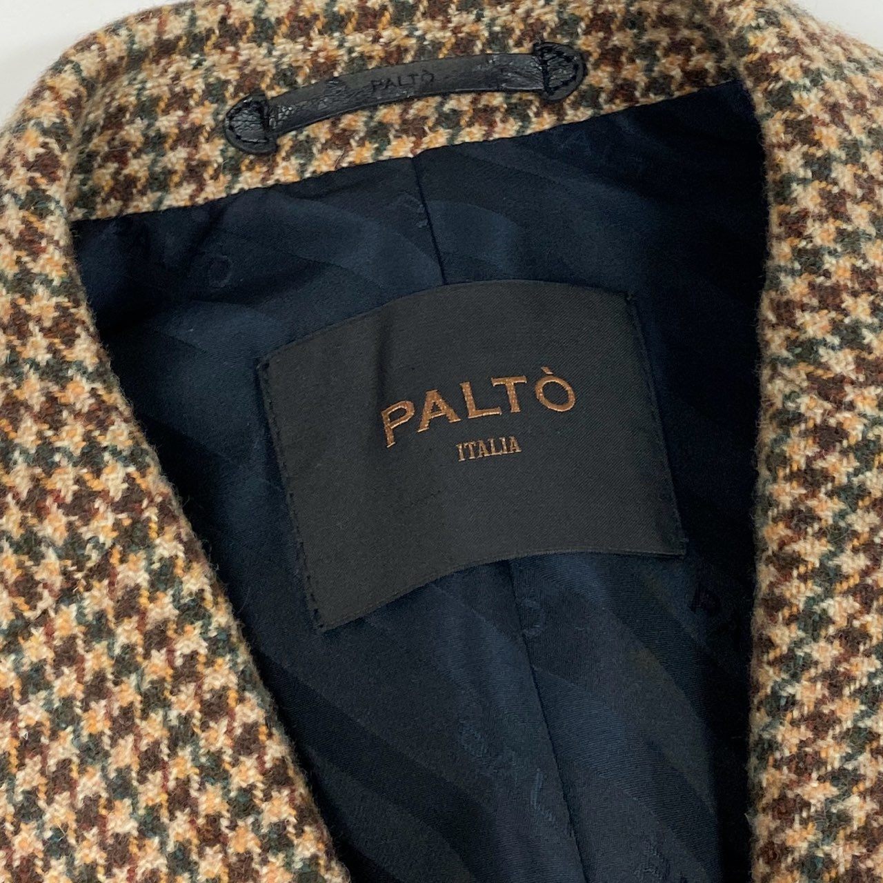 27L12 PALTO パルト チェスターコート ミドル丈 アウター ハウンドトゥース 46 ブラウン系 メンズ 男性用u02t