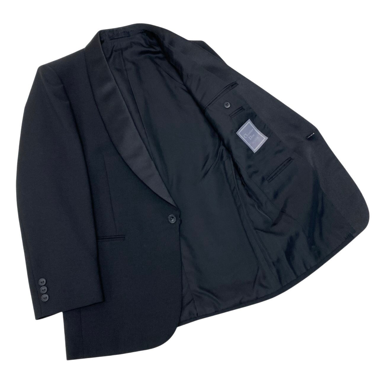 64g4 Christian Dior クリスチャンディオール MONSIEUR セットアップ シングルスーツ ブラックフォーマル C-OS-1156 サイズA4 ブラック メンズ 紳士服o07t