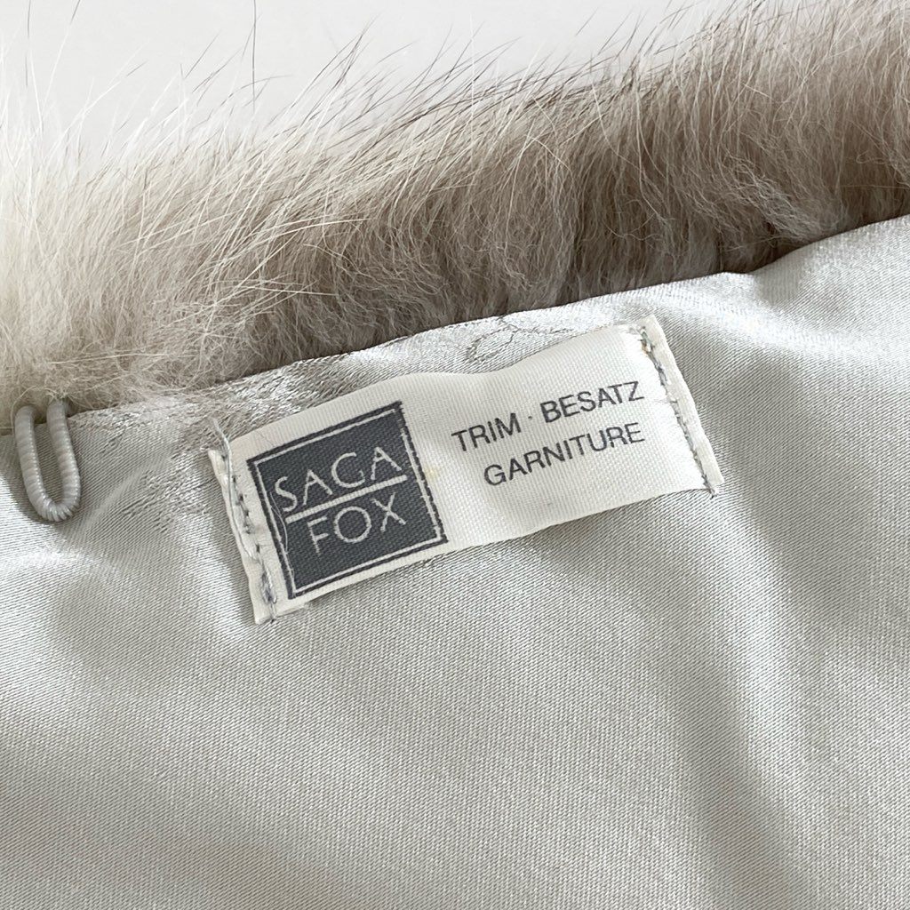 64e4【美品】SAGA FOX サガフォックス フォックスファー ティペット ケープ 襟巻き ホワイト系 フォックス レディース FOX FUR