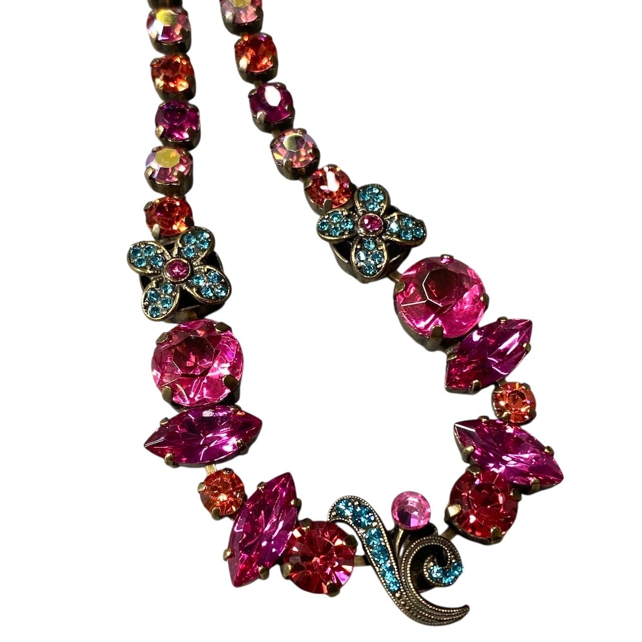 h11 ④ 《美品》 Mariana マリアナ 天然石 × クリスタル ビジュー ピンク アクセサリー ジュエリー アンティークt18r