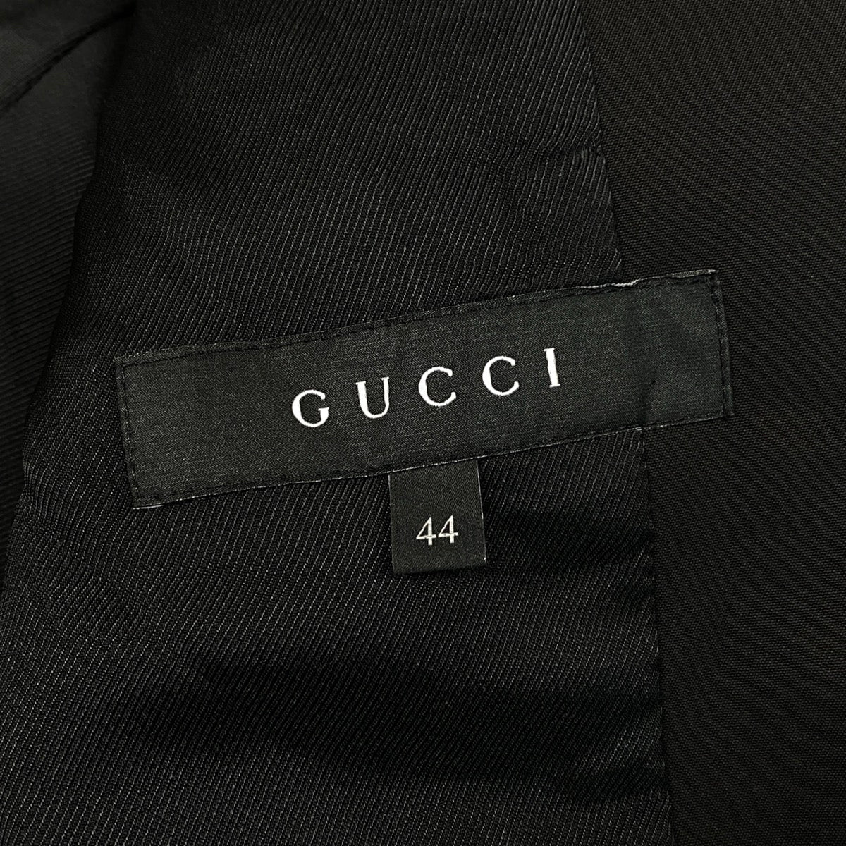 i19 E GUCCI グッチ ホースビット テーラードジャケット ブレザー イタリア製 大きいサイズ 44 ブラック ウール レディースo07t